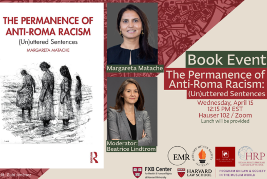 poster for the book event on The Permanence of Anti-Roma Racism