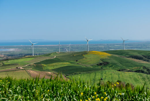 Wind turbines in the north of Tunisia