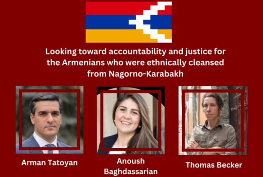 Flyer for the event One Year Post Exodus: Looking toward accountability and justice for the Armenians who were ethnically cleansed from Nagorno-Karabakh