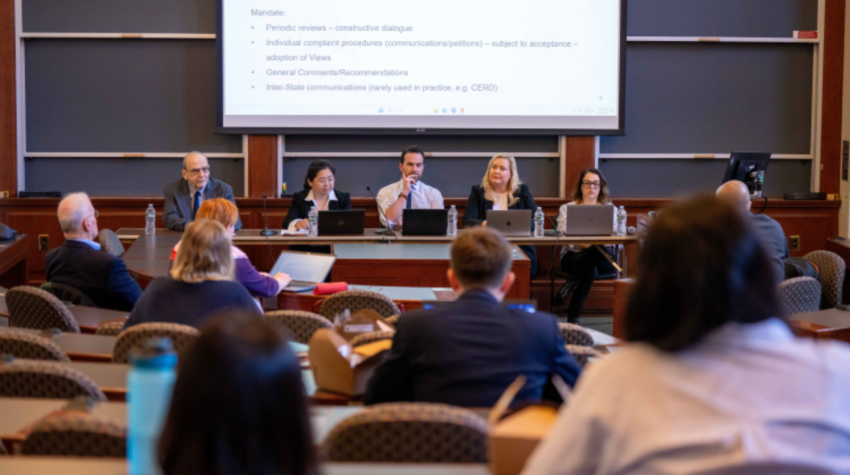 Photo of expert Panel Discussion "Deportation Law and Practice" at Harvard Law School.