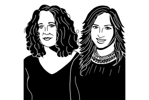 Black and white image of Kristen Stilt and Salma Waheedi