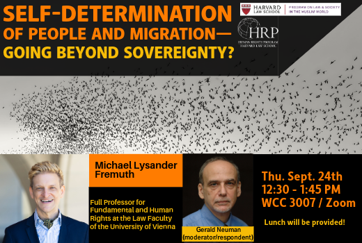 Poster for the event: Self-determination of People and Migration—Going beyond Sovereignty?