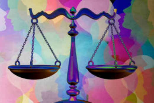 colorful scales of justice graphic